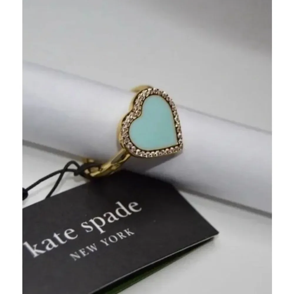 Kate Spade NEW size 7 Take Heart ring in Tiffany blue